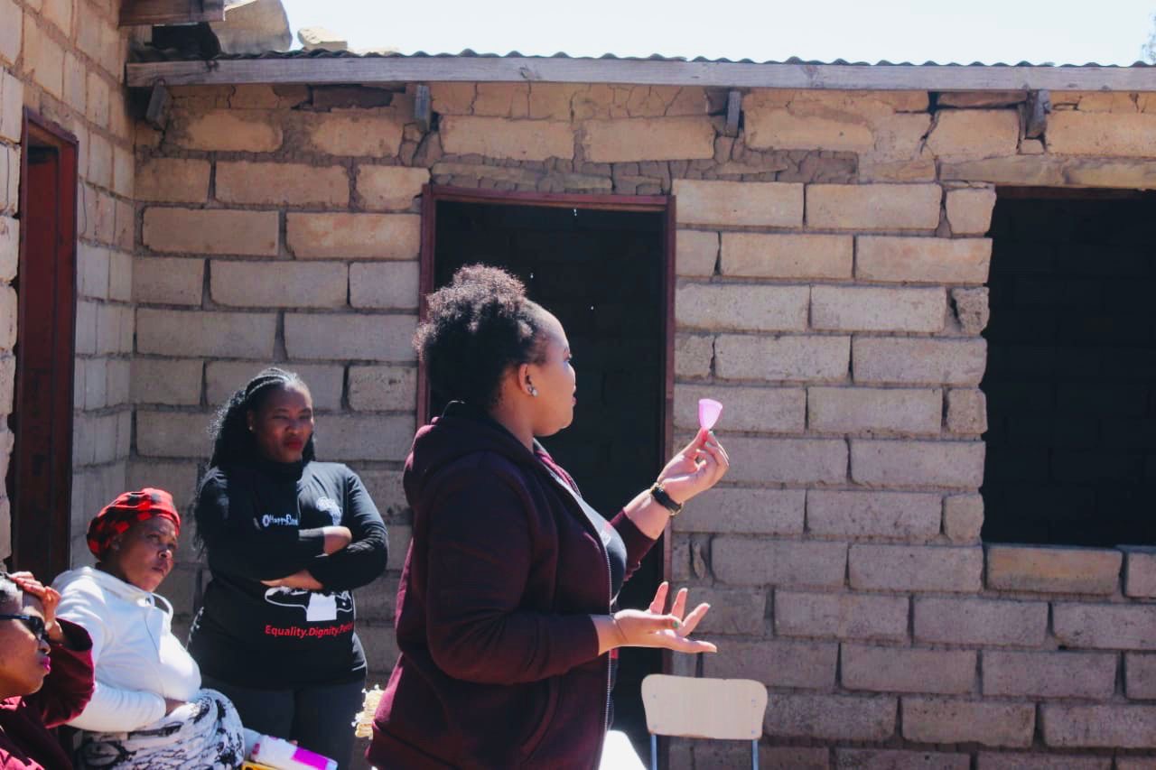Sekhothali Seeiso speaking during an SRHR education session
